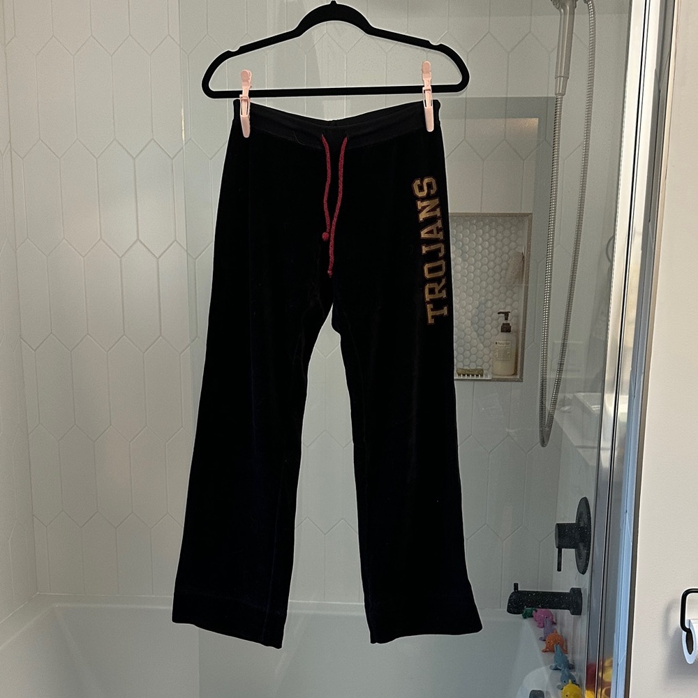 Black Velour USC TROJANS Sweatpants